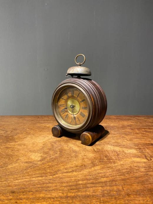 整木挖镶嵌机械式闹钟，民国时期， 顺丰包邮 商品图11