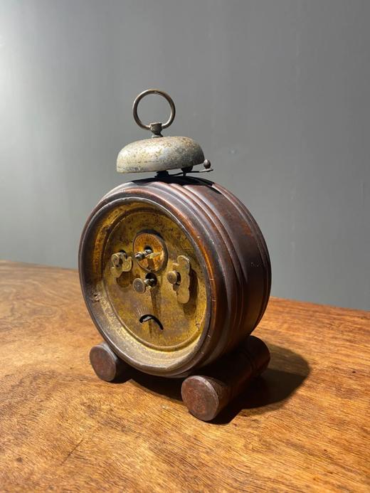 整木挖镶嵌机械式闹钟，民国时期， 顺丰包邮 商品图8