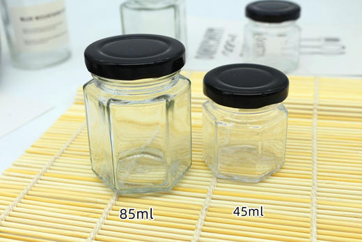 六棱玻璃瓶 带盖储物瓶 蜂蜜果酱糖果干果玻璃密封瓶子 多规格 商品图1