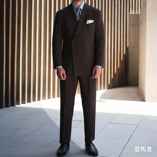 C&J Antich 澳洲美丽诺羊毛深棕色全麻衬套装 商品图0