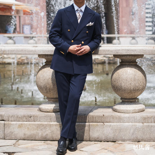 C&J Antich 澳洲美丽诺羊毛海军蓝全麻衬套装 商品图2