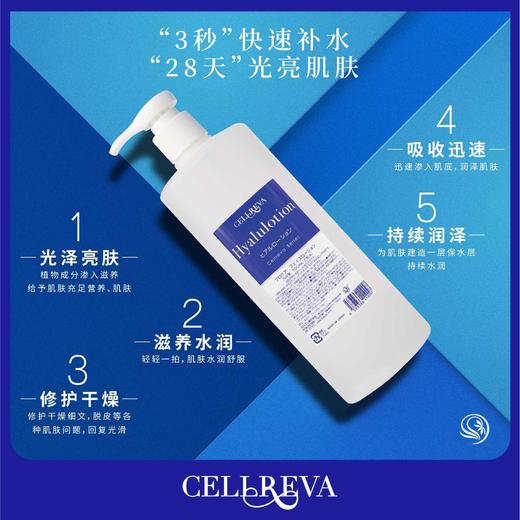 日本 Cellreva银座 干细胞胶原蛋白玻尿酸保湿水/乳 (爽肤水500ml、乳液400ml) 商品图11
