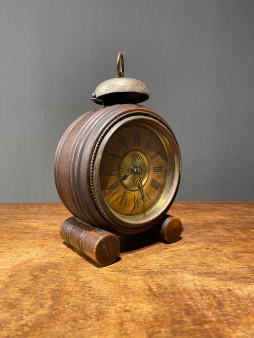 整木挖镶嵌机械式闹钟，民国时期， 顺丰包邮 商品图7