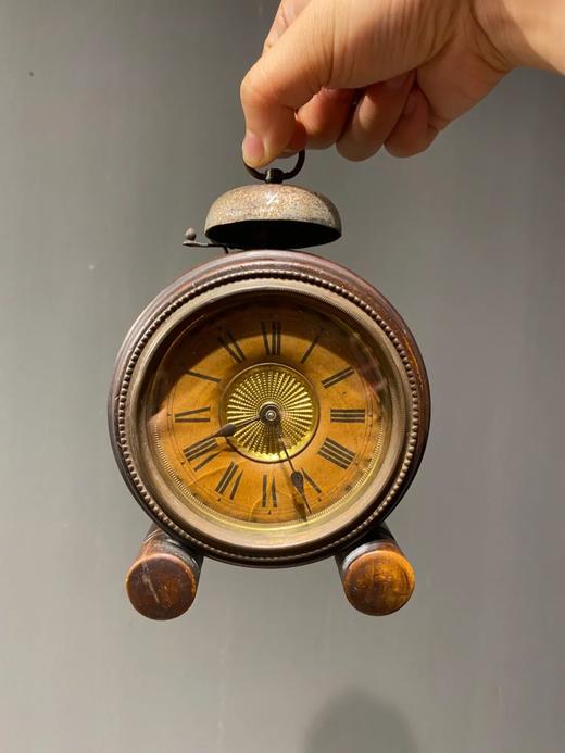 整木挖镶嵌机械式闹钟，民国时期， 顺丰包邮 商品图4