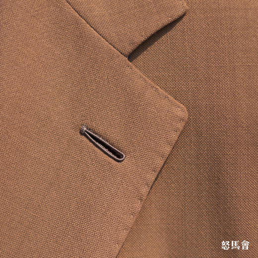 C&J Antich 澳洲美丽诺羊毛焦糖色全麻衬单西 商品图2