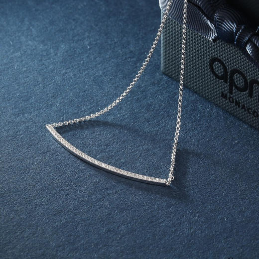 【授权商品】APM MONACO项链女925银一字笑脸项链微笑锁骨链情人节礼物送女友 商品图7