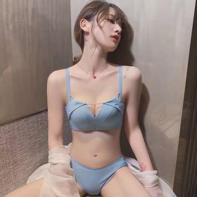 黛唯梵柯南内衣聚拢无痕无钢圈上托防下垂性感小胸收副乳调整型文胸套装七夕情人节