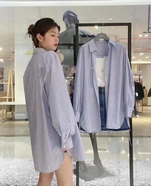 3楼阿玛施AMASS蓝色条纹衬衣 商品图3
