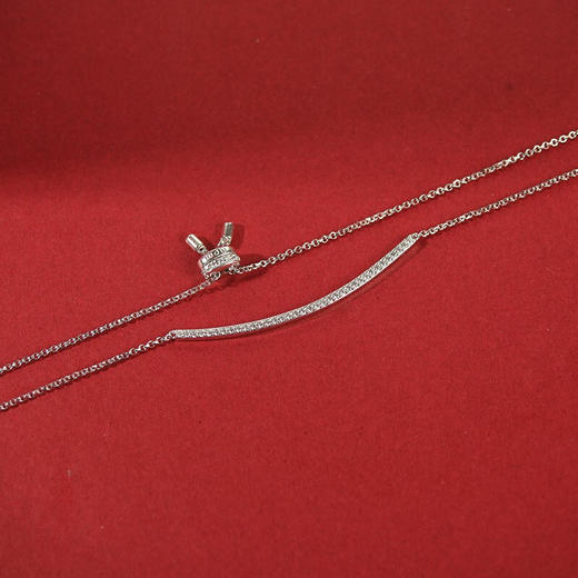 【授权商品】APM MONACO项链女925银一字笑脸项链微笑锁骨链情人节礼物送女友 商品图6