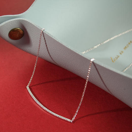 【授权商品】APM MONACO项链女925银一字笑脸项链微笑锁骨链情人节礼物送女友 商品图5
