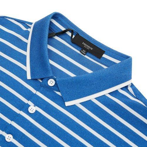 DIDIBOY/迪迪博迩蓝色男士短袖T恤律动条纹简约时尚帅气渐变男士单品 商品图2