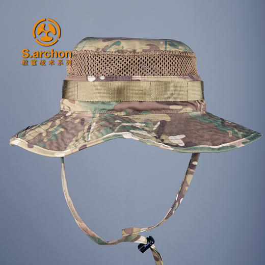「户外露营春夏季迷彩奔尼帽」男圆边遮阳防晒钓鱼帽 军迷战术军训帽 商品图2
