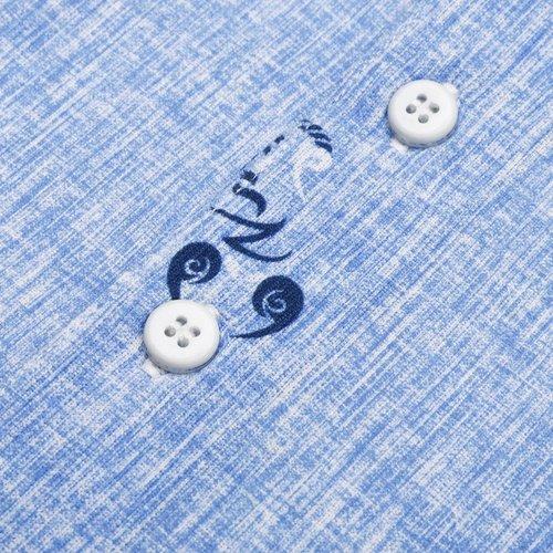 DIDIBOY/迪迪博迩浅蓝色男士短袖丝T男士短袖T恤花色潮流印花POLO衫轻薄夏季丝t爸爸款套头短t 商品图4