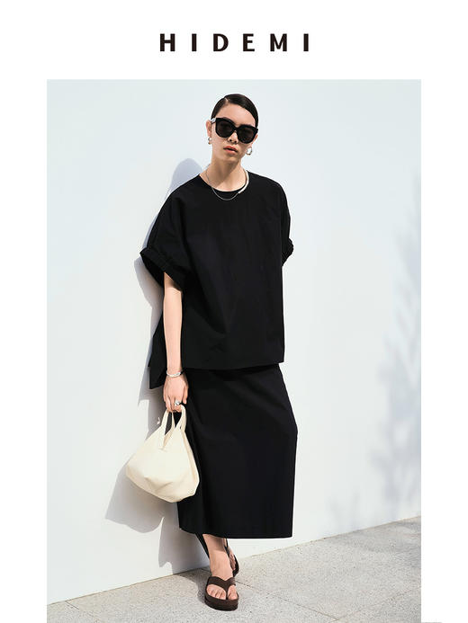 HIDEMI简约设计感廓形大灯笼袖衬衫 商品图1