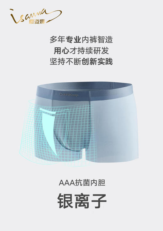 【爆仓!】【樱姿娜型男暴冰裤】轻薄无痕除异味内裤男士速干平角裤冰感丝滑轻盈无负担 商品图2