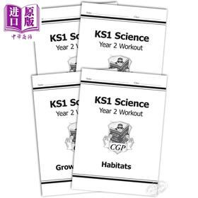 CGP KS1 Science Year 2 Workout 科学锻炼包套装4册 小学2年级 栖息地+植物生长+健康成长+物料用法 5-6岁