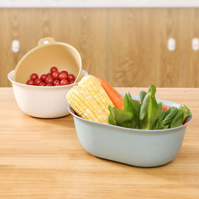 洗菜盆沥水篮北欧家用水果盘厨房塑料篮子洗米筛淘米神器