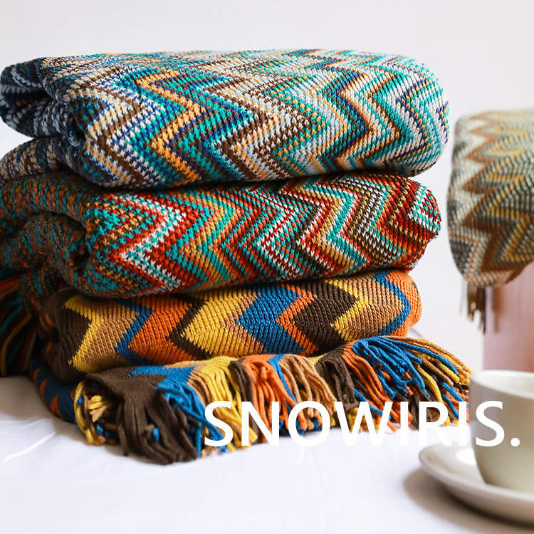 「户外露营波西米亚毛毯」午睡毯 风格露营营造氛围毯