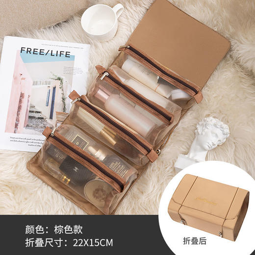 【爆款超低价预售 急单慎拍】网红化妆包便携外出随身大容量多功能品旅行袋折叠洗漱收纳包防水 商品图2