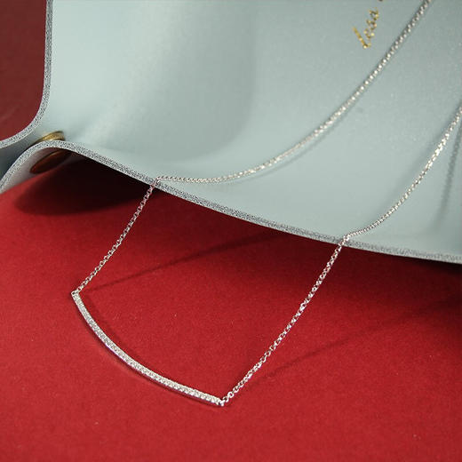 【授权商品】APM MONACO项链女925银一字笑脸项链微笑锁骨链情人节礼物送女友 商品图4