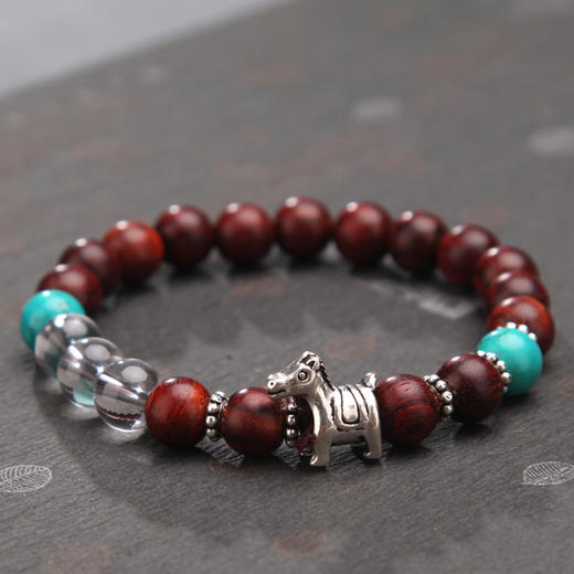 小叶紫檀原创佛珠手串8mm送女友闺蜜节日生日礼物 商品图2