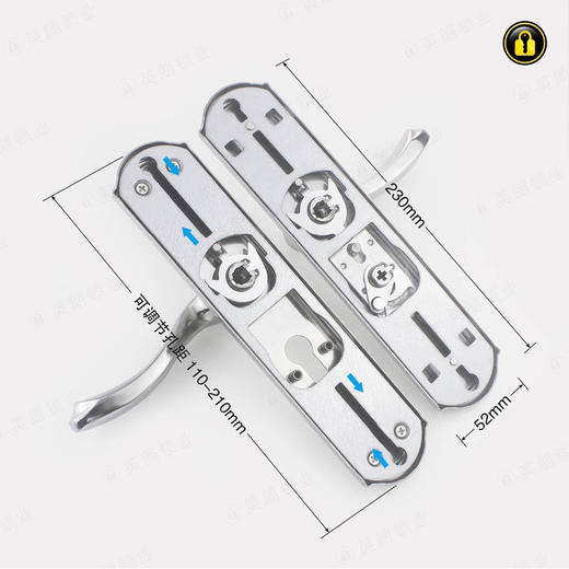 〖B354〗3332可调孔距单舌执手锁 商品图1