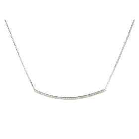 【授权商品】APM MONACO项链女925银一字笑脸项链微笑锁骨链情人节礼物送女友