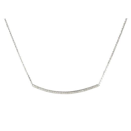 【授权商品】APM MONACO项链女925银一字笑脸项链微笑锁骨链情人节礼物送女友 商品图0