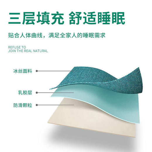 【乳胶凉席三件套】泰国皇家吉拉提天然冰感天丝乳胶凉席三件套可机洗水洗空调软席 商品图3