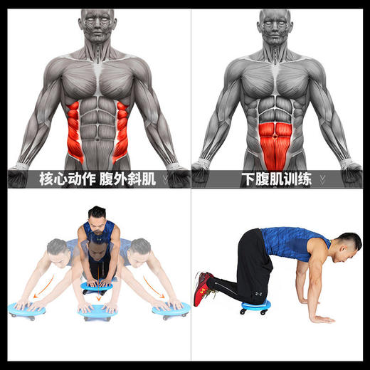 四轮健腹盘腹肌盘 腹肌健身器材 商品图6