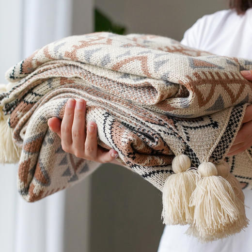 「户外露营波西米亚毛毯」午睡毯 风格露营营造氛围毯 商品图1