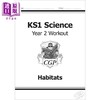 CGP KS1 Science Year 2 Workout 科学锻炼包套装4册 小学2年级 栖息地+植物生长+健康成长+物料用法 5-6岁 商品缩略图1