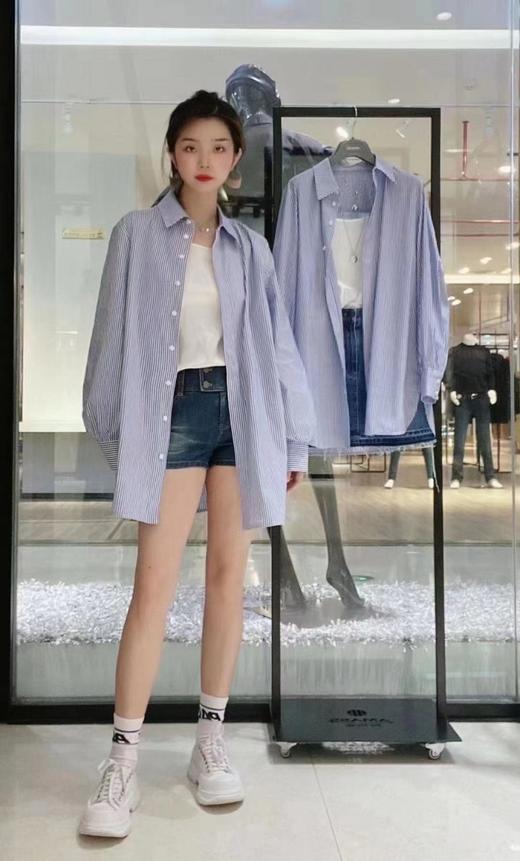 3楼阿玛施AMASS蓝色条纹衬衣 商品图2