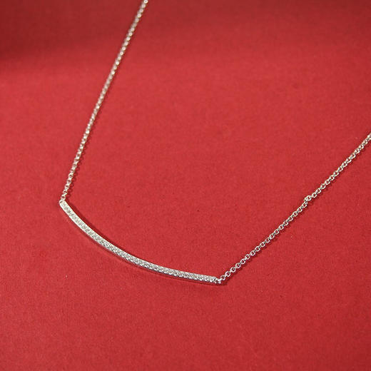 【授权商品】APM MONACO项链女925银一字笑脸项链微笑锁骨链情人节礼物送女友 商品图1