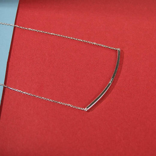 【授权商品】APM MONACO项链女925银一字笑脸项链微笑锁骨链情人节礼物送女友 商品图3