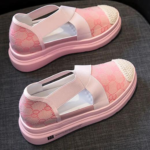 内增高透气休闲女鞋，小香风舒适松糕秀气低帮女凉鞋LMS5677 商品图3