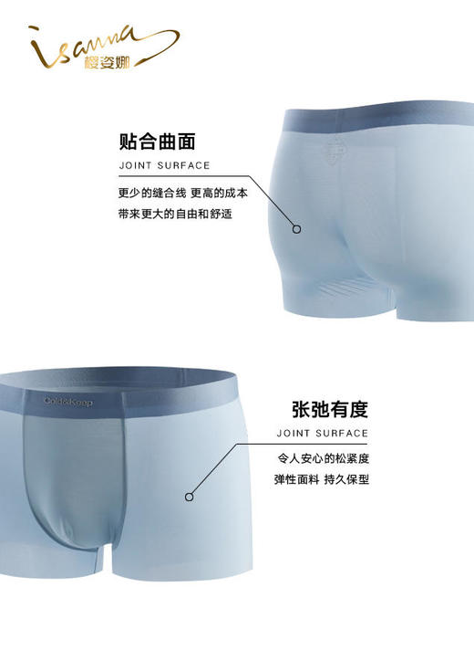 【爆仓!】【樱姿娜型男暴冰裤】轻薄无痕除异味内裤男士速干平角裤冰感丝滑轻盈无负担 商品图3
