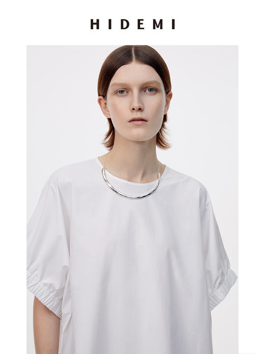 HIDEMI简约设计感廓形大灯笼袖衬衫 商品图14