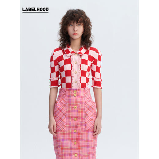 MOTOGUO 皱褶花边针织开衫 MGSS2156 商品图0