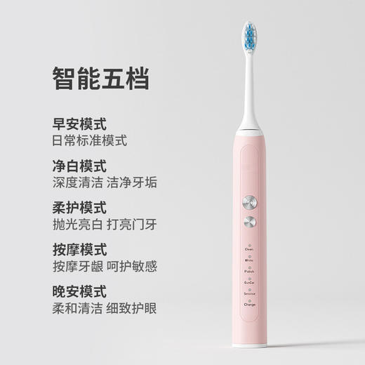 【家用电器】碧凡防水智能超声波充电式电动牙刷 商品图1