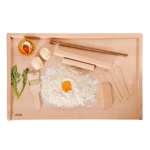 达乐丰榉木擀面板家用和面板无漆无蜡实木饺子板套装65*42*1.5cm 商品图2