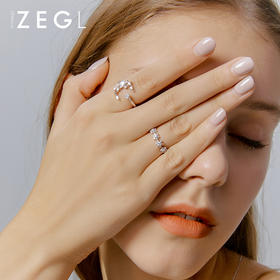 ZENGLIU轻奢星月小花朵戒指女ins潮韩国复古开口戒冷淡风食指戒指