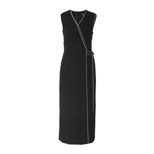 EITIE爱特爱夏季新款时尚通勤简约显瘦V领无袖收腰长款连衣裙6207987 商品图11