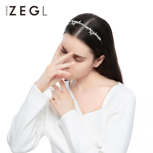 ZEGL设计师星星发箍女韩国森系气质百搭外出压发头箍甜美网红发饰 商品图2