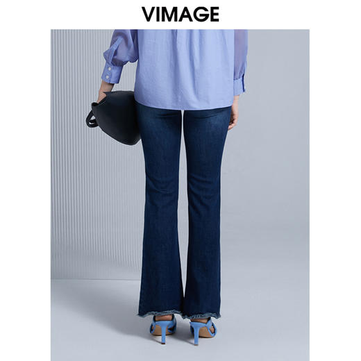 VIMAGE纬漫纪新款时尚通勤休闲显瘦百搭牛仔裤V1505129 商品图3