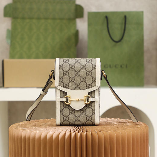 马衔扣 𝟭𝟵𝟱𝟱系列手机包 原厂皮-白色 商品图0