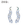 ZENGLIU设计师美人鱼系列线条耳环2021新款潮月亮耳钉女银针耳饰 商品缩略图1