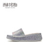西村名物2021夏季新款凉拖女外穿中跟厚底坡跟拖鞋女夏凉鞋23901 商品缩略图2