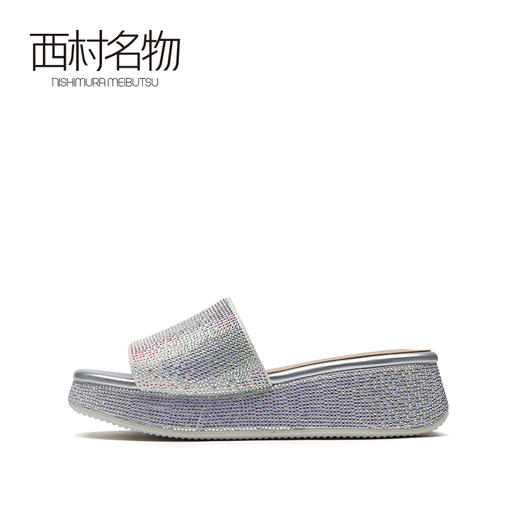 西村名物2021夏季新款凉拖女外穿中跟厚底坡跟拖鞋女夏凉鞋23901 商品图2