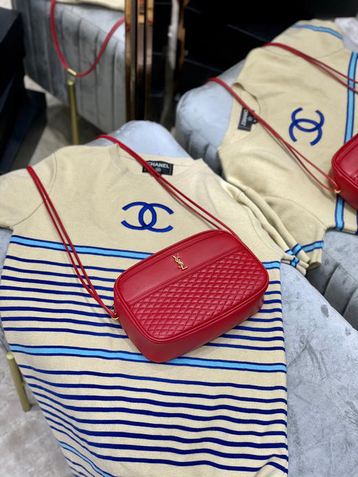 YSL菱格相机包-魅惑红 商品图1